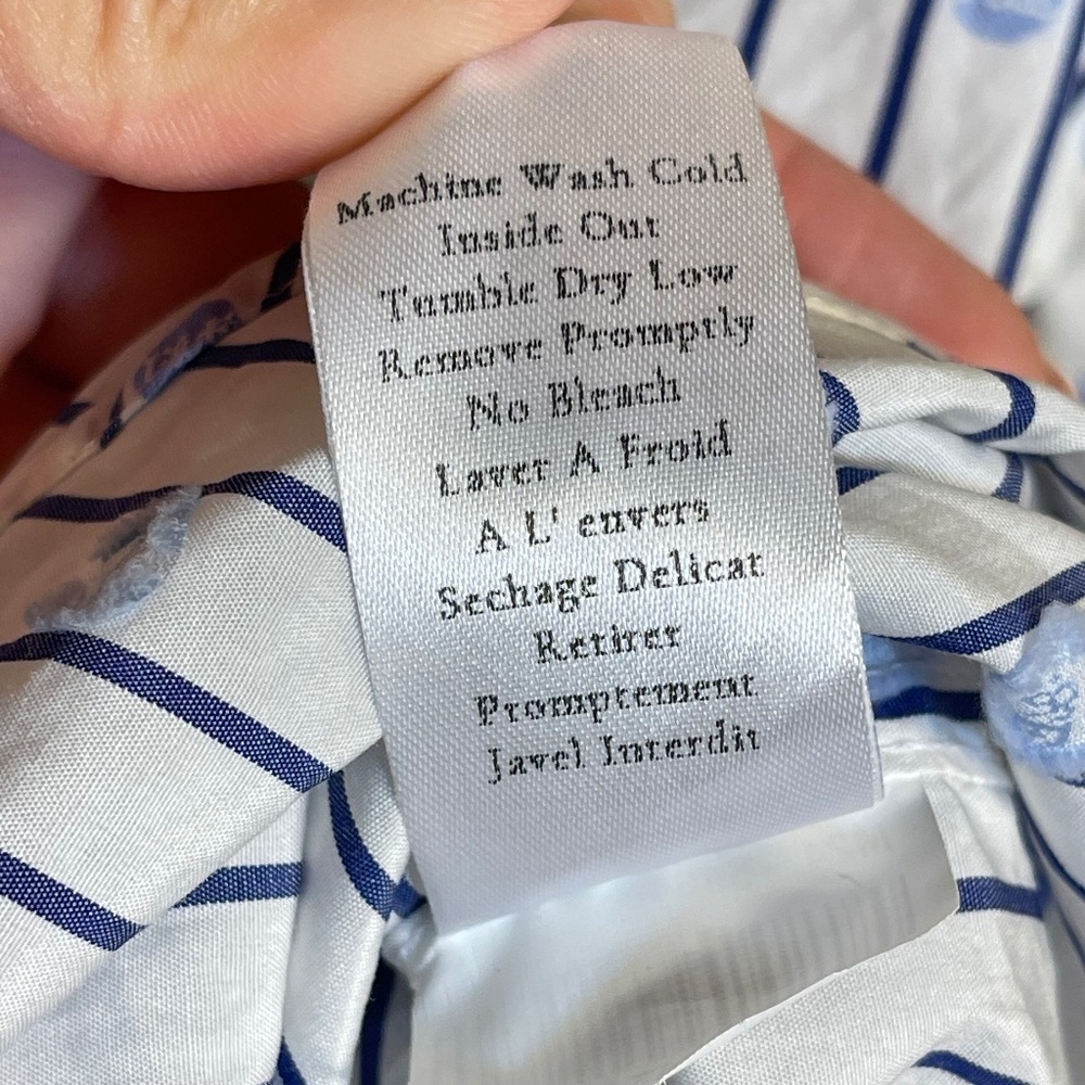 Frank & Eileen Blue and White Logo Striped Shirt - Picture 7 of 16